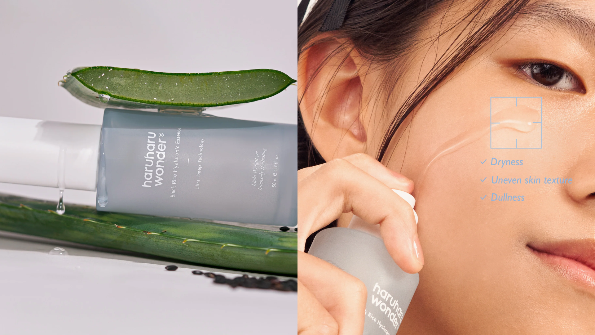 Haruharu Wonder Black Rice Hyaluronic Essence Nudie Glow Australia